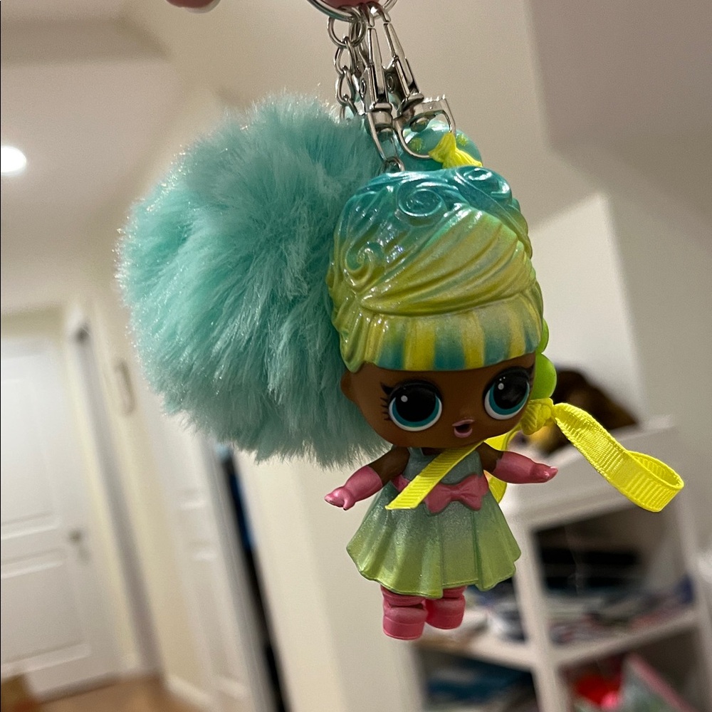 Colorful LOL Doll Keychain with Pom Pom